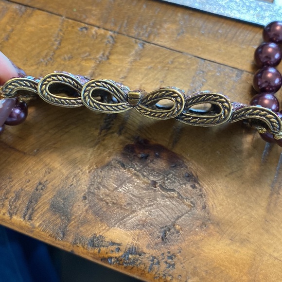 Heidi Daus Passion for Pretty Faux Purple Pearls Focal Crystals Signed Statement - Picture 8 of 9